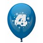 Ballonnen Cijfer "4" Kleuren Assortiment (Geschikt voor Helium) Ø 250mm -horecavoordeel.com-