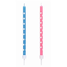 Birthday Candles Color Assortment With Holder 100mm -Horecavoordeel.com-