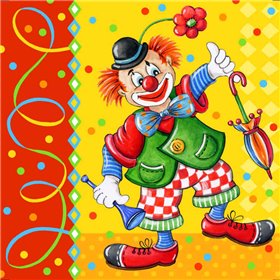 Napkins 3-Layer "Clown" 1/4 fold 330 x 330mm -Horecavoordeel.com-