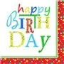 Napkins 3-Layer "Happy Birthday" 1/4 fold 330 x 330mm -Horecavoordeel.com-