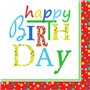 Servetten 3-Laags "Happy Birthday" 1/4 vouw 330 x 330mm -horecavoordeel.com-