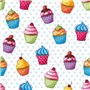 Napkins 3-Layer "Cupcakes" 1/4 fold 330 x 330mm -Horecavoordeel.com-