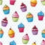 Napkins 3-Layer "Cupcakes" 1/4 fold 330 x 330mm -Horecavoordeel.com-