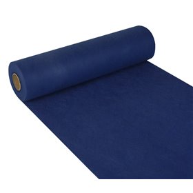 Tafelloper Donkerblauw Non Woven "Textielkarakter" "soft selection" 24m x 400mm -horecavoordeel.com-