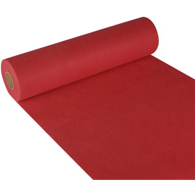 Table Runner Red Non Woven "Textile Character" "soft selection" 24m x 400mm -Horecavoordeel.com-