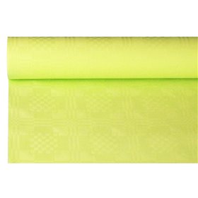 Tablecloth Paper Roll Lime Green With Damask Print 8 x 1.2 meters -Horecavoordeel.com-