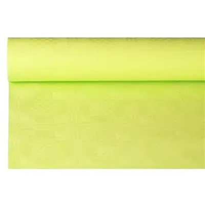 Tablecloth Paper Roll Lime Green With Damask Print 8 x 1.2 meters -Horecavoordeel.com-