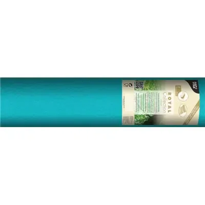 Tafelloper Turkoois "Textielkarakter" Van Pulp Viscose En Tissue Mix "ROYAL Collection" 24m x 400mm -horecavoordeel.com-