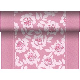 Tafelloper Fuchsia "Adele" "Textielkarakter" Van Pulp Viscose En Tissue Mix "ROYAL Collection" 24m x 400mm -horecavoordeel.com-