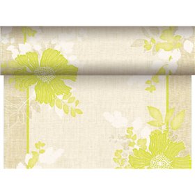 Tafelloper Groen "Annabel" "Textielkarakter" Van Pulp Viscose En Tissue Mix "ROYAL Collection" 24m x 400mm -horecavoordeel.com-