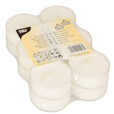 Tealights White Maxi Approx. 8 Burning Hours In Polycarbonate Housing Ø 575 x 26mm -Horecavoordeel.com-