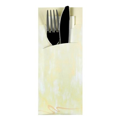 Cutlery Bags Cream 200 x 85mm Including 2-Layer White Napkin 330 x 330mm -Horecavoordeel.com-