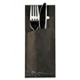 Cutlery Bags Black 200 x 85mm Including 2-Layer White Napkin 330 x 330mm -Horecavoordeel.com-