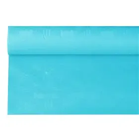 Tafelkleed Papier Rol Turkoois Met Damastprint 6 x 1,2 meter -horecavoordeel.com-