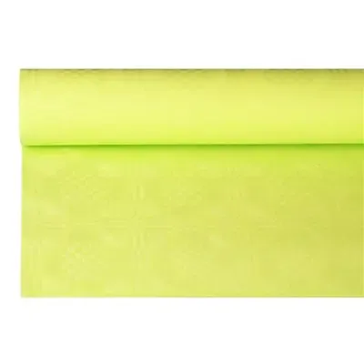 Tablecloth Paper Roll Lime Green With Damask Print 6 x 1.2 meters -Horecavoordeel.com-