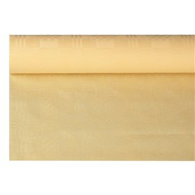 Tafelkleed Papier Rol Crème Met Damastprint 6 x 1,2 meter -horecavoordeel.com-