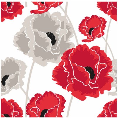 Napkins 3-Layer "Poppy" 1/4 fold 400 x 400mm -Horecavoordeel.com-