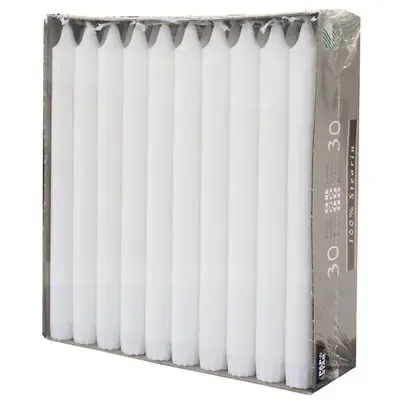 Kroonkaarsen Wit 100% Stearine Ø 23 x 240mm -horecavoordeel.com-