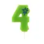 Getal Kaarsen Cijfer "4" Groen Klein 68mm -horecavoordeel.com-