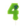 Number Candles Numeral "4" Green Small 68mm -Horecavoordeel.com-