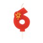 Number Candles Numeral "6" Red Small 68mm -Horecavoordeel.com-