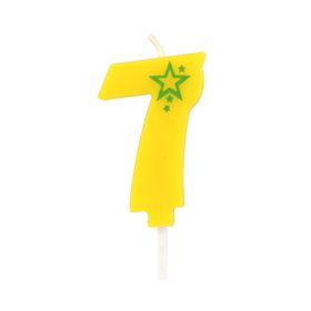 Number Candles Numeral "7" Yellow Small 68mm -Horecavoordeel.com-