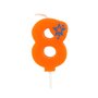 Getal Kaarsen Cijfer "8" Oranje Klein 68mm -horecavoordeel.com-