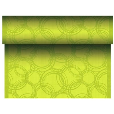 Tafelloper Lime "Bubbles" "Textielkarakter" Van Pulp Viscose En Tissue Mix "ROYAL Collection" 24m x 400mm -horecavoordeel.com-