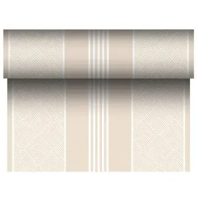 Tafelloper Champagne "Elegance" "Textielkarakter" Van Pulp Viscose En Tissue Mix "ROYAL Collection" 24m x 400mm -horecavoordeel.