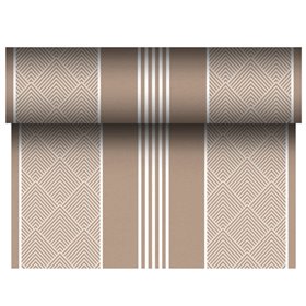 Tafelloper Bruin "Elegance" "Textielkarakter" Van Pulp Viscose En Tissue Mix "ROYAL Collection" 24m x 400mm -horecavoordeel.com-