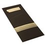 Cutlery Bags Black Cream "Stripes" 200 x 85mm Including 2-Layer Colored Napkin 330 x 330mm -Horecavoordeel.com-