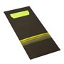 Cutlery Bags Black Lime Green "Stripes" 200 x 85mm Including 2-Layer Colored Napkin 330 x 330mm -Horecavoordeel.com-