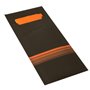 Cutlery Bags Black Orange "Stripes" 200 x 85mm Including 2-Layer Colored Napkin 330 x 330mm -Horecavoordeel.com-