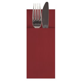 Napkins Bordeaux With Cutlery Bag Airlaid 1/8 fold 400 x 330mm -Horecavoordeel.com-