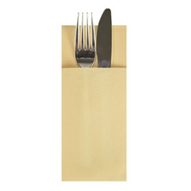 Napkins Cream With Cutlery Bag Airlaid 1/8 fold 400 x 330mm -Horecavoordeel.com-