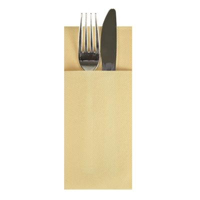 Napkins Cream With Cutlery Bag Airlaid 1/8 fold 400 x 330mm -Horecavoordeel.com-