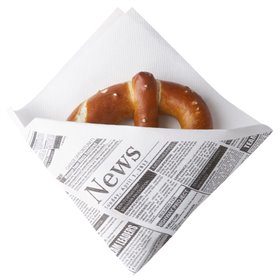 Snack Servetten Airlaid Wit "Newsprint" 1/4 Vouw 325 x 305mm -horecavoordeel.com-