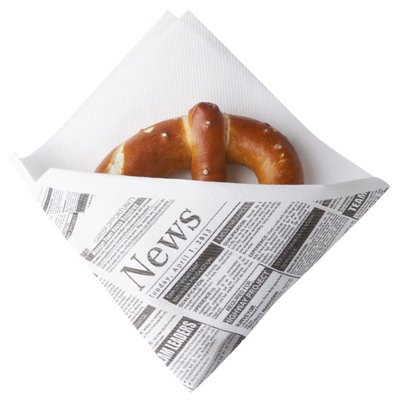 Snack Napkins Airlaid White "Newsprint" 1/4 Fold 325 x 305mm -Horecavoordeel.com-