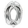 Foil Balloon Silver Number "0" 350 x 200mm -Horecavoordeel.com-