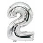 Foil Balloon Silver Number "2" 350 x 200mm -Horecavoordeel.com-