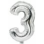 Foil Balloon Silver Number "3" 350 x 200mm -Horecavoordeel.com-