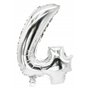 Foil Balloon Silver Number "4" 350 x 200mm -Horecavoordeel.com-