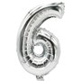 Foil Balloon Silver Number "6" 350 x 200mm -Horecavoordeel.com-