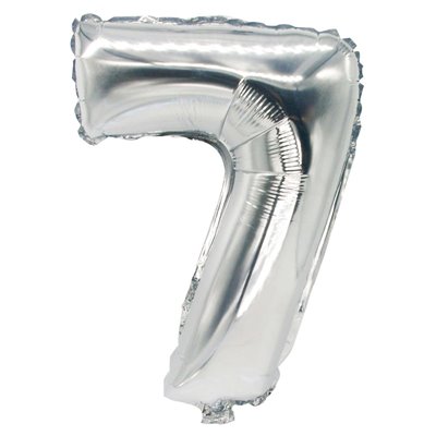 Folie Ballon Zilver Cijfer "7" 350 x 200mm -horecavoordeel.com-