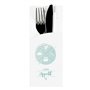 Cutlery Bags White "Eat Tasty" 200 x 85mm Including 2-Layer White Napkin 330 x 330mm -Horecavoordeel.com-