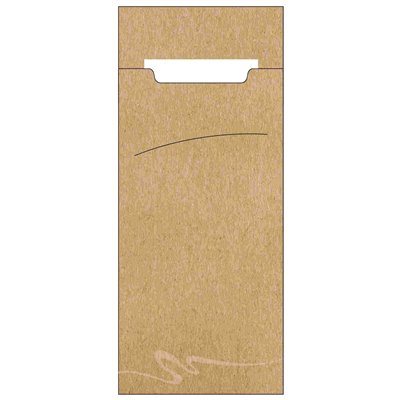 Cutlery Bags "Natural" 200 x 85mm Including 2-Layer White Napkin 330 x 330mm -Horecavoordeel.com-