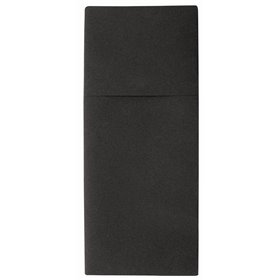 Napkins Black "Premium" With Cutlery Bag Airlaid 1/8 fold 400 x 480mm -Horecavoordeel.com-