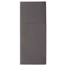 Napkins Anthracite "Premium" With Cutlery Bag Airlaid 1/8 fold 400 x 480mm -Horecavoordeel.com-