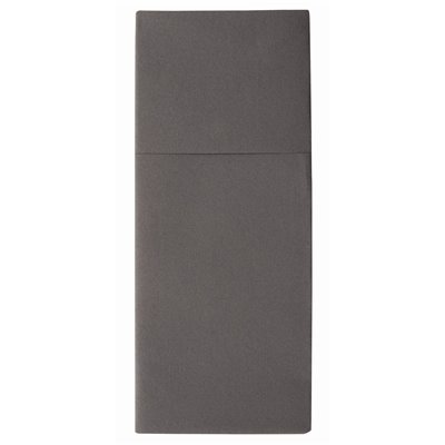 Napkins Anthracite "Premium" With Cutlery Bag Airlaid 1/8 fold 400 x 480mm -Horecavoordeel.com-