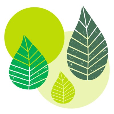 Servetten 3-Laags Groen "Graphic Leaves" 1/4 vouw 400 x 400mm -horecavoordeel.com-